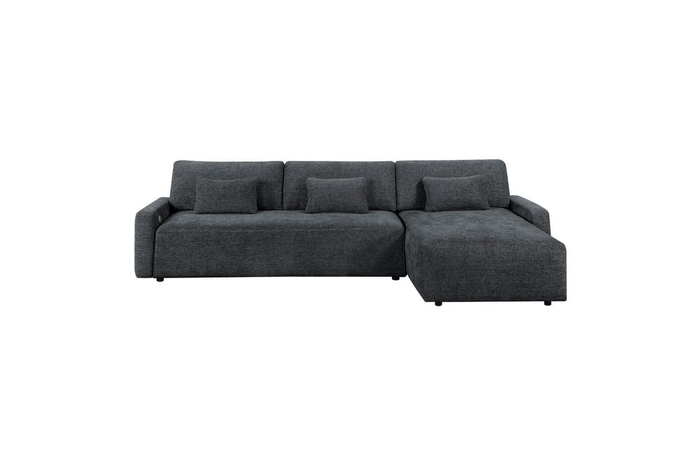 Stratus Dark Gray Sleeper Sectional with Chaise