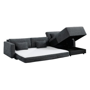 Stratus Dark Gray Sleeper Sectional with Chaise