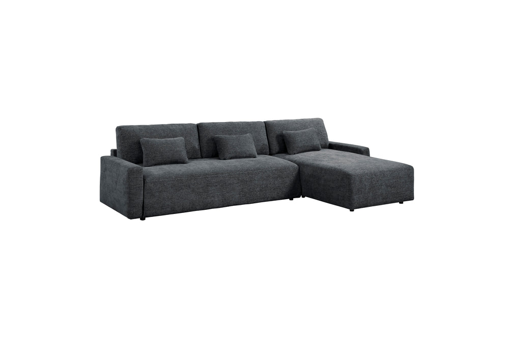Stratus Dark Gray Sleeper Sectional with Chaise