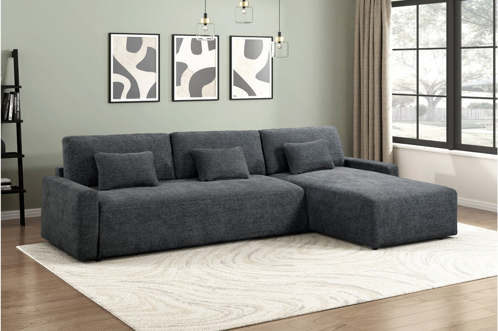 Stratus Dark Gray Sleeper Sectional with Chaise