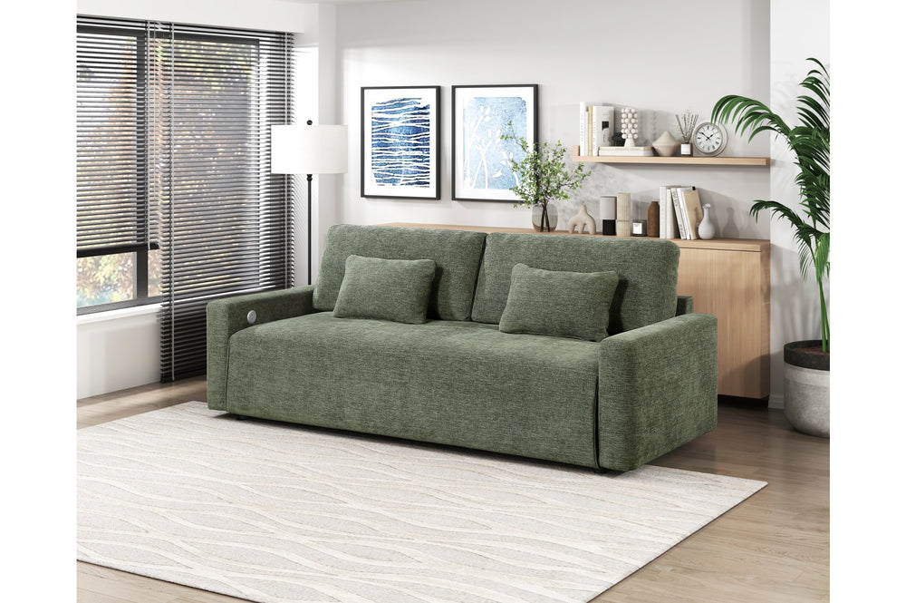 Stratus Green Convertible Queen Sleeper Sofa
