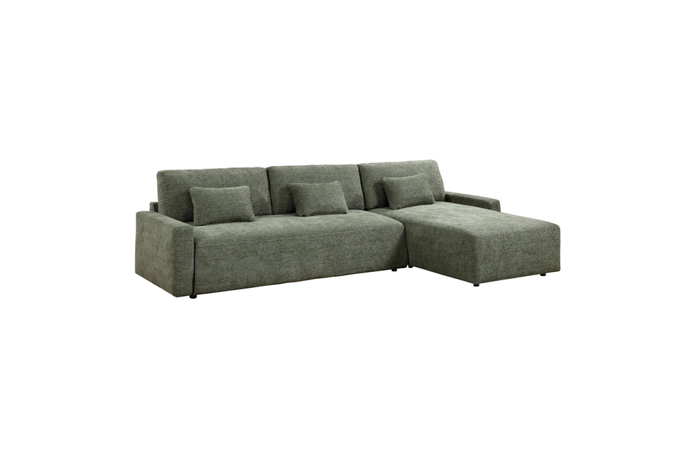 Stratus Green Sleeper Sectional with Chaise