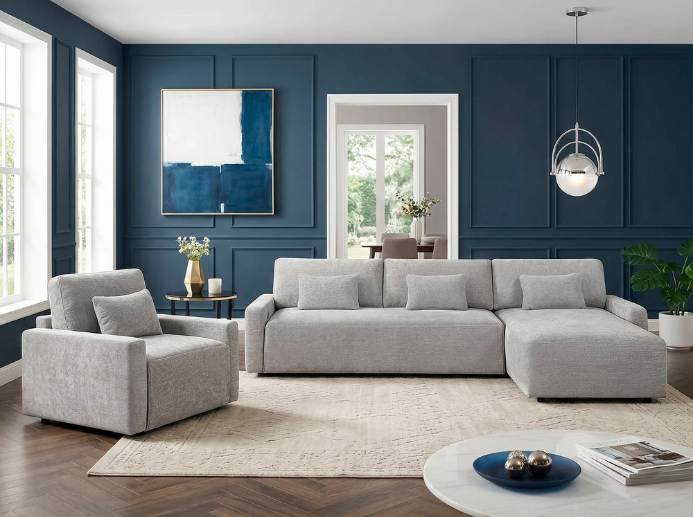 Cumulus 2-Piece Sectional with Convertible Queen Sleeper and RightSide Chaise