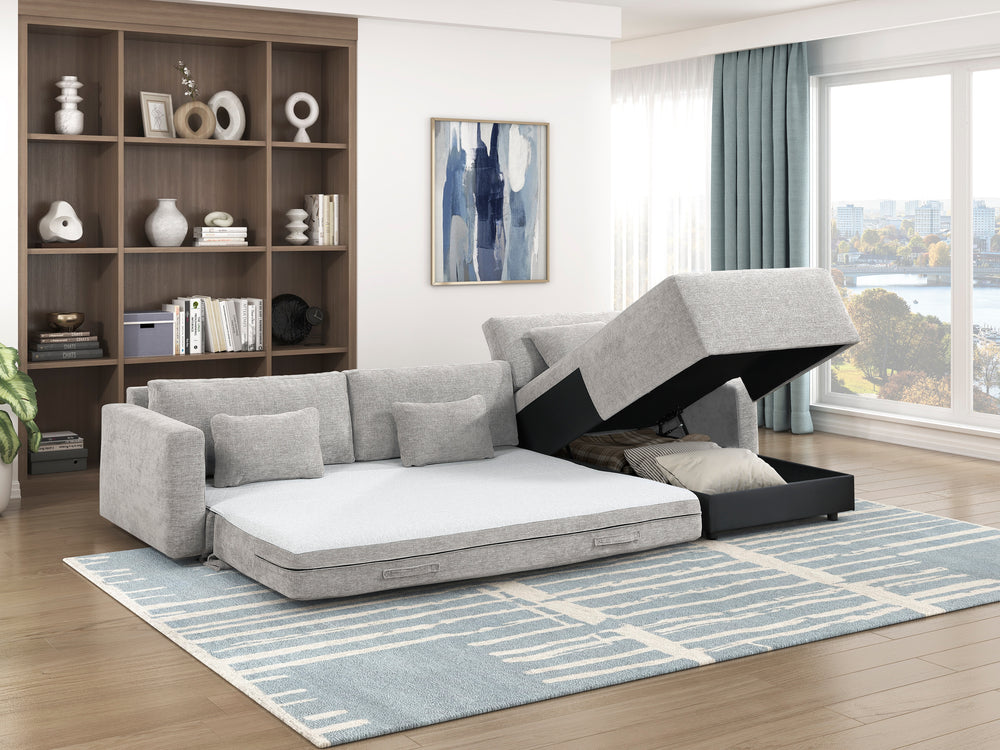 Cumulus 2-Piece Sectional with Convertible Queen Sleeper and RightSide Chaise