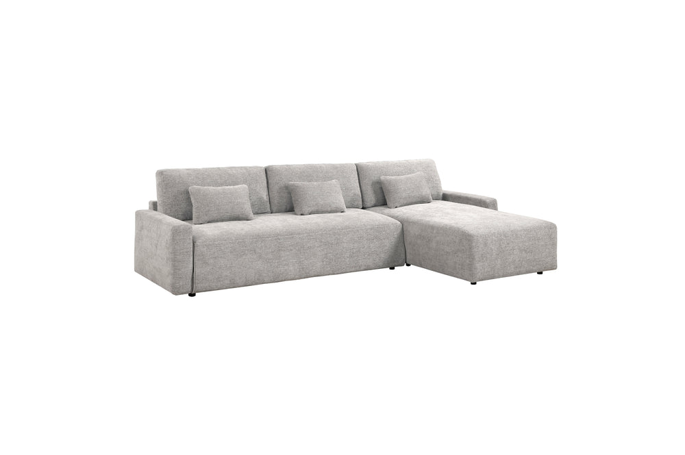 Stratus Gray Sleeper Sectional with Chaise