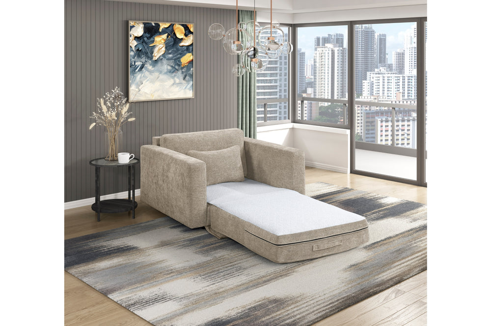 Stratus Taupe Convertible Sleeper Chair