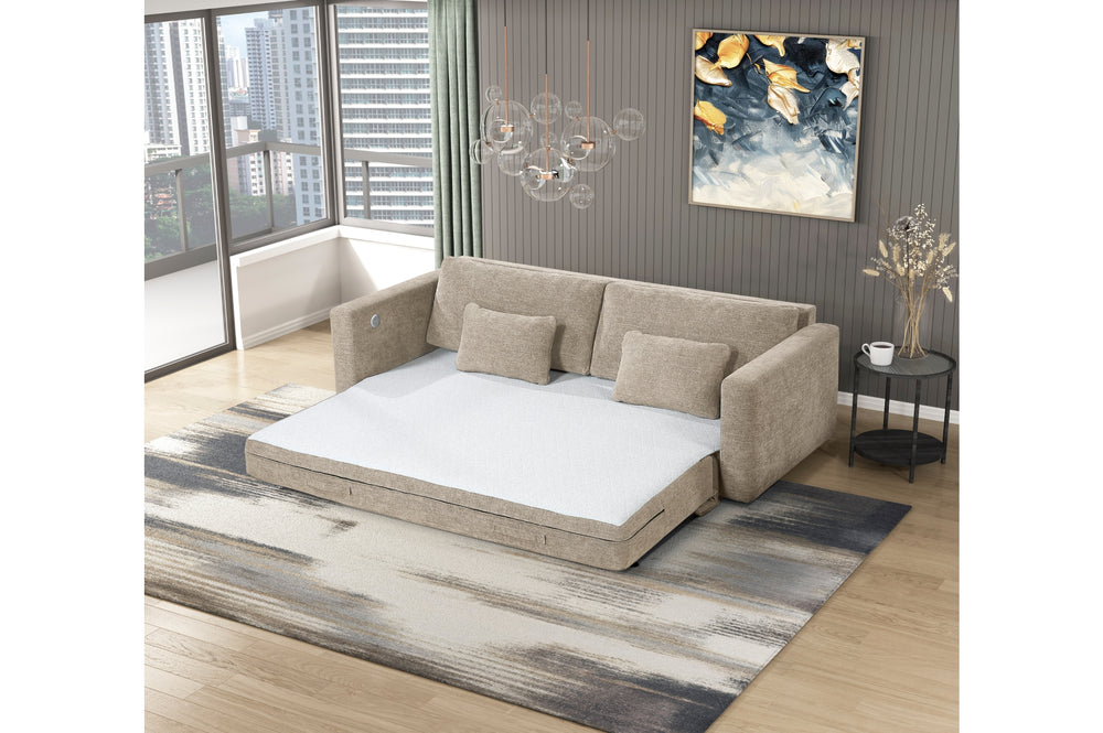 Stratus Taupe Convertible Queen Sleeper Sofa