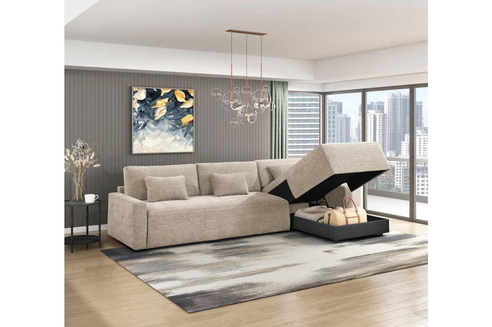Stratus Taupe Convertible Sleeper Chair