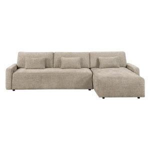 Stratus Taupe Sleeper Sectional with Chaise