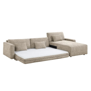 Stratus Taupe Sleeper Sectional with Chaise