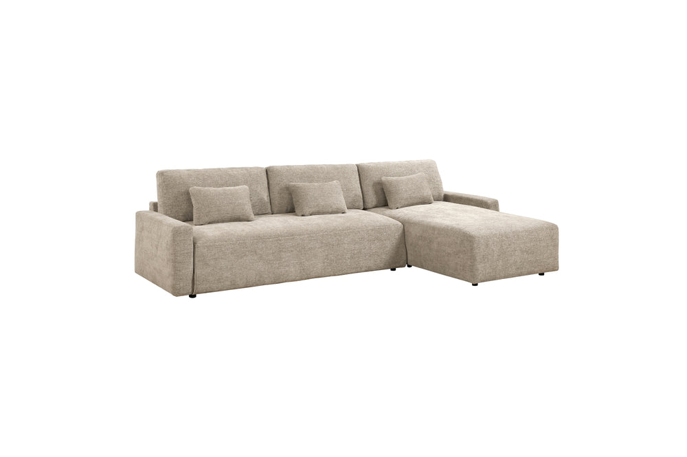 Stratus Taupe Sleeper Sectional with Chaise