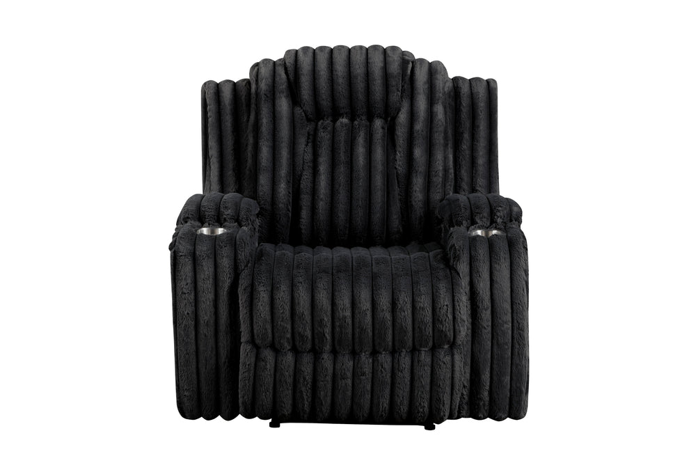 Wren Black Corduroy Reclining Chair