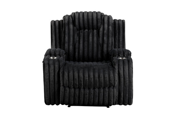 Wren Black Corduroy Reclining Chair