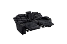 Wren Black Corduroy Double Reclining Loveseat