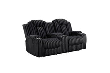 Wren Black Corduroy Double Reclining Loveseat