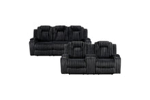Wren Black Corduroy Double Reclining Loveseat