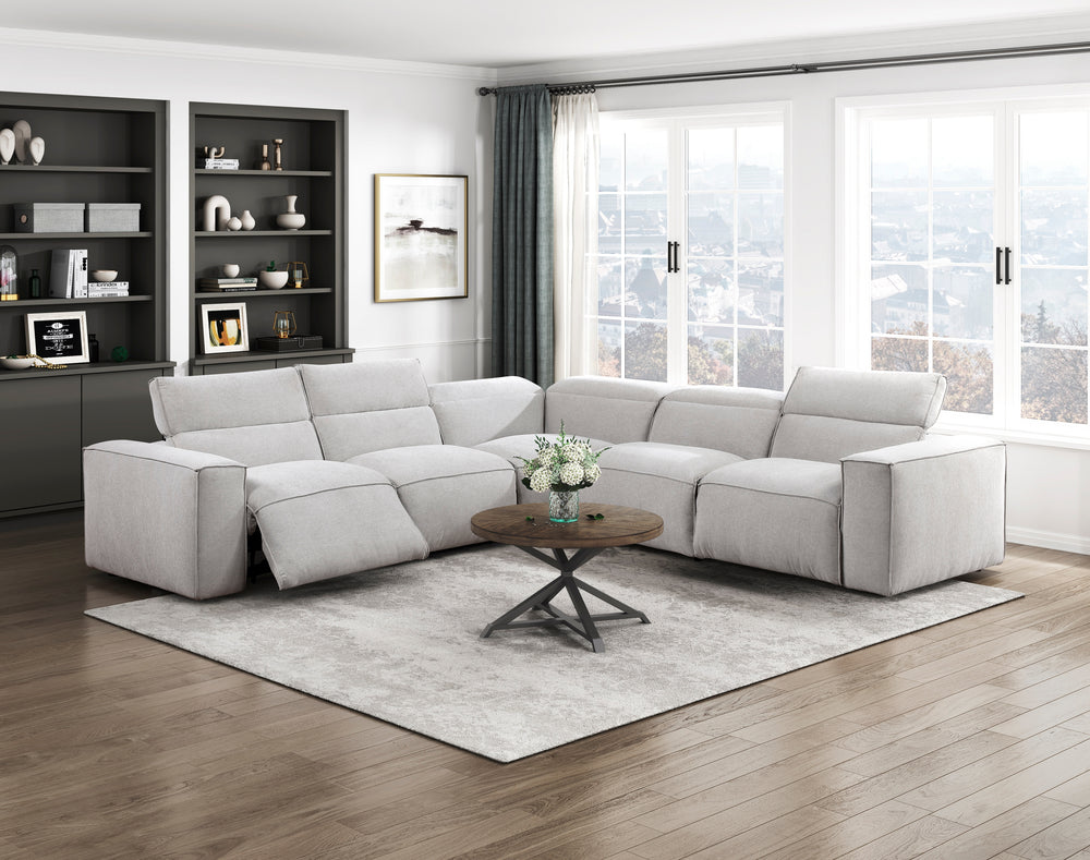 Zen 5-Piece Modular Power Reclining Sectional with Power Headrests