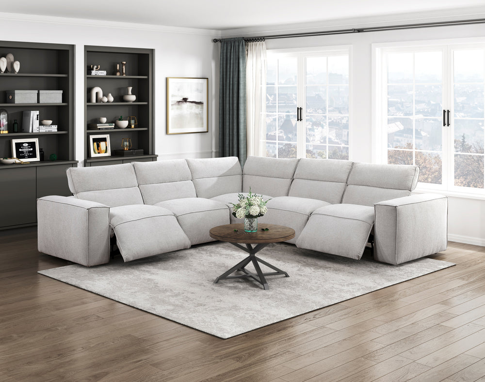 Zen 5-Piece Modular Power Reclining Sectional with Power Headrests