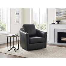 Vista Black Leather Swivel Chair