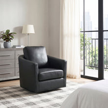 Vista Black Leather Swivel Chair