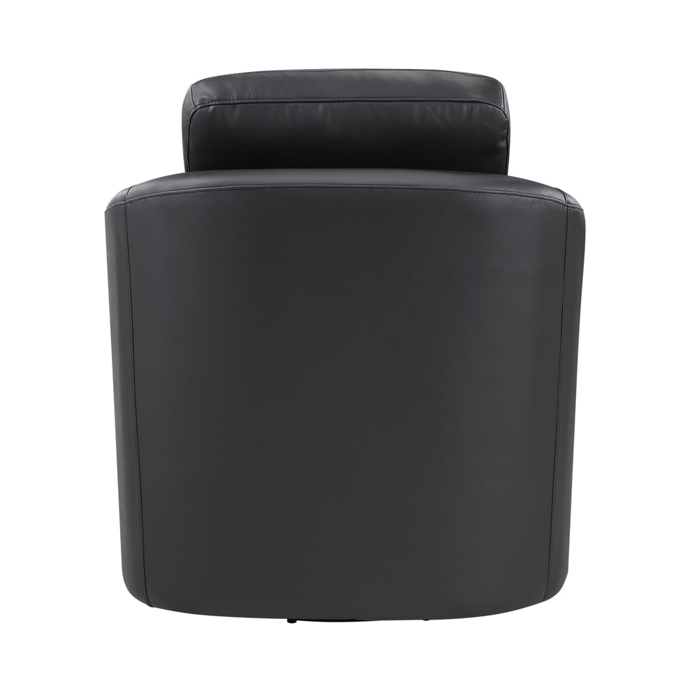 Vista Black Leather Swivel Chair