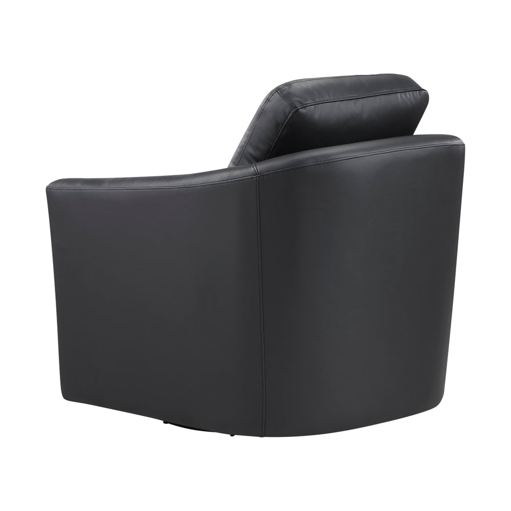 Vista Black Leather Swivel Chair