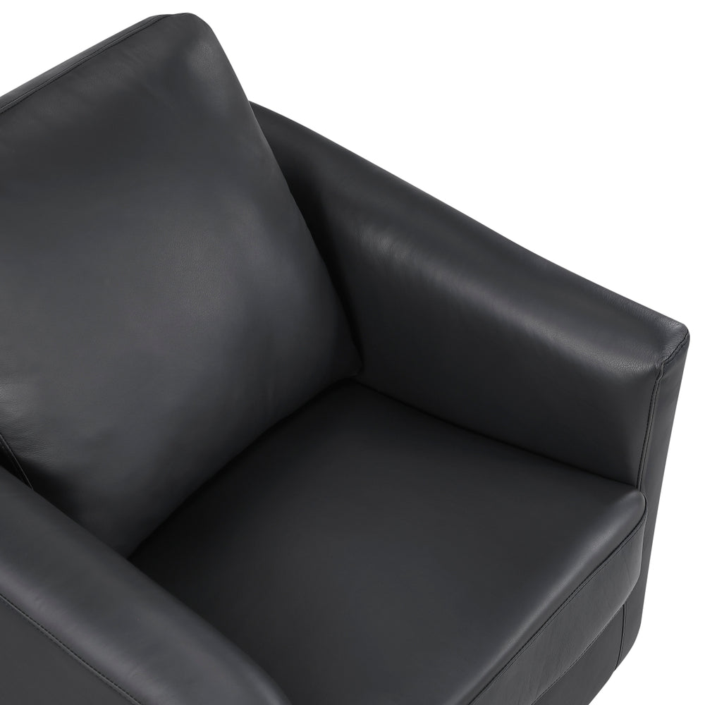 Vista Black Leather Swivel Chair