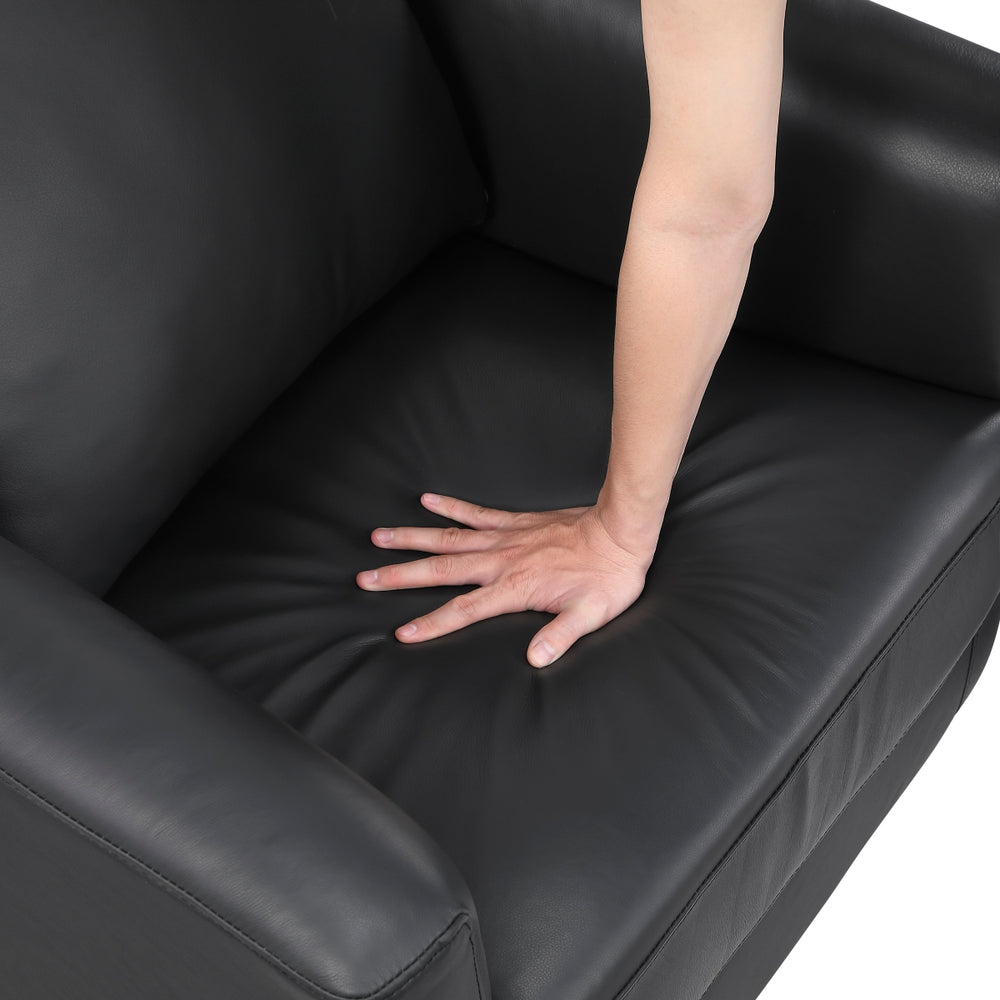 Vista Black Leather Swivel Chair