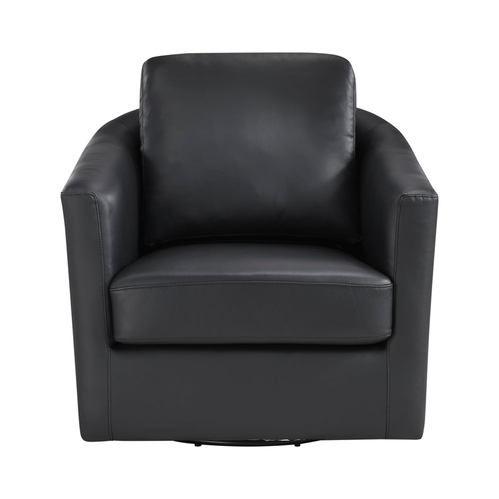 Vista Black Leather Swivel Chair
