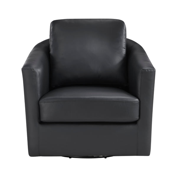 Vista Black Leather Swivel Chair alternate view
