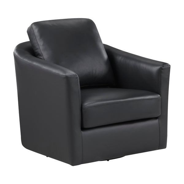 Vista Black Leather Swivel Chair