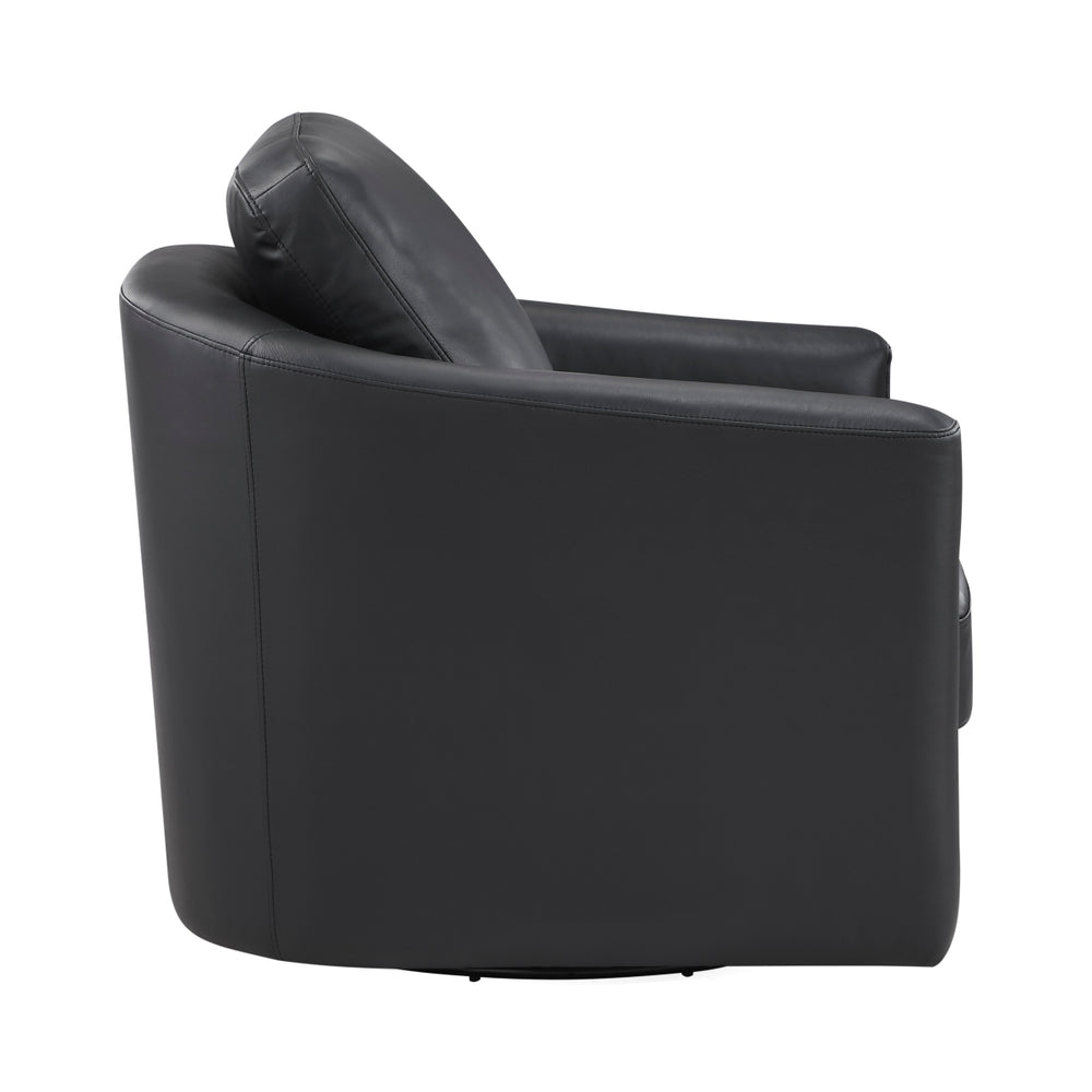 Vista Black Leather Swivel Chair