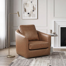 Vista Dark Brown Leather Swivel Chair