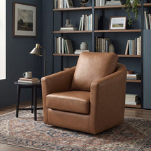 Vista Dark Brown Leather Swivel Chair