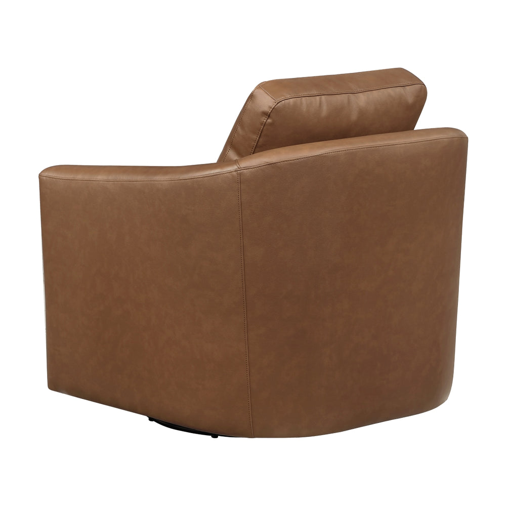 Vista Dark Brown Leather Swivel Chair
