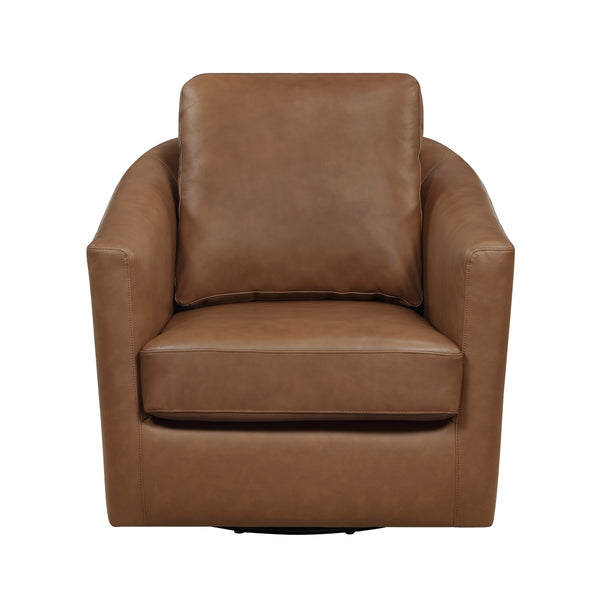 Vista Dark Brown Leather Swivel Chair alternate view