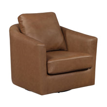Vista Dark Brown Leather Swivel Chair
