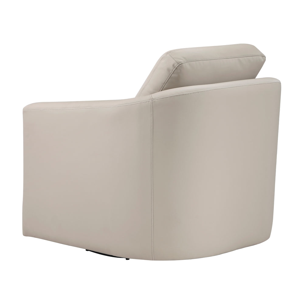 Vista Taupe Leather Swivel Chair