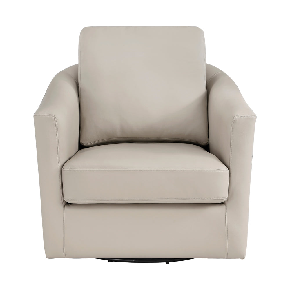 Vista Taupe Leather Swivel Chair