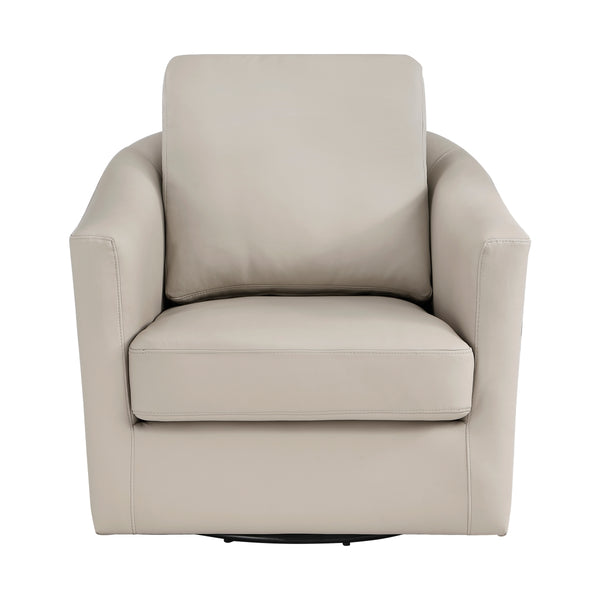 Vista Taupe Leather Swivel Chair alternate view