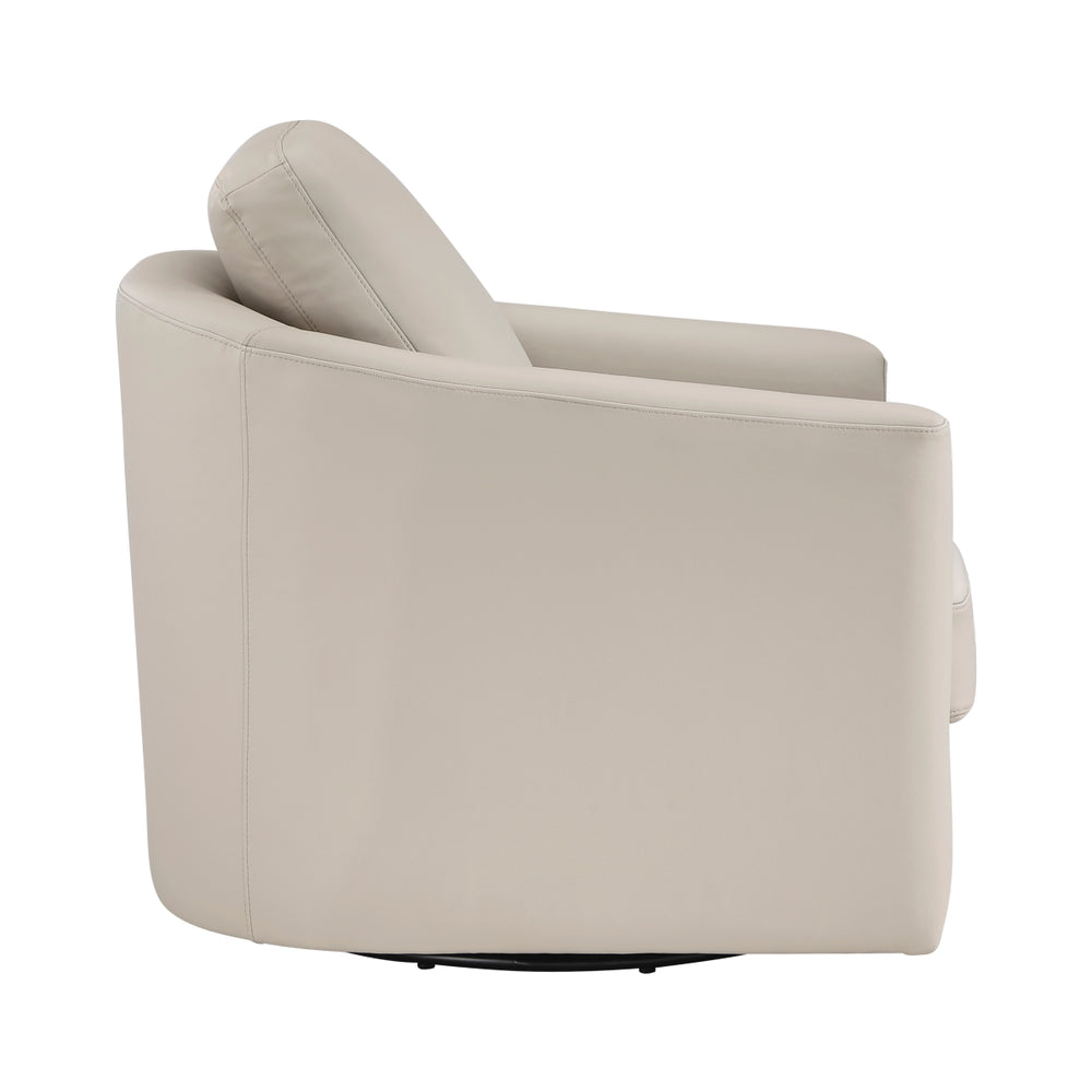 Vista Taupe Leather Swivel Chair