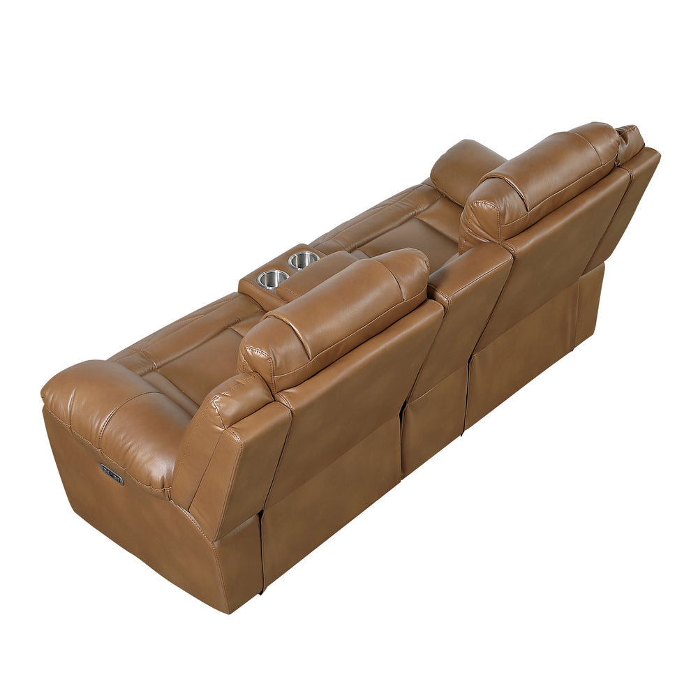 Harbor Brown Power Double Reclining Loveseat
