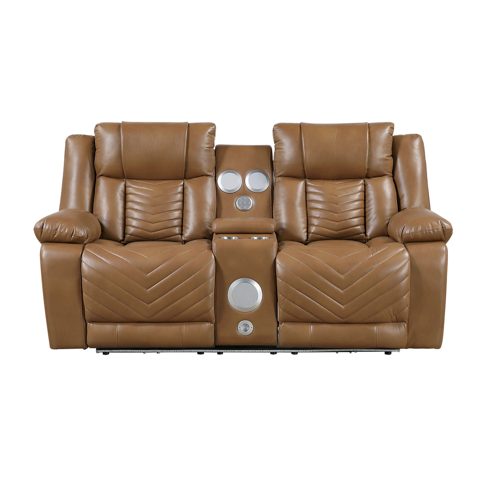 Harbor Brown Power Double Reclining Loveseat