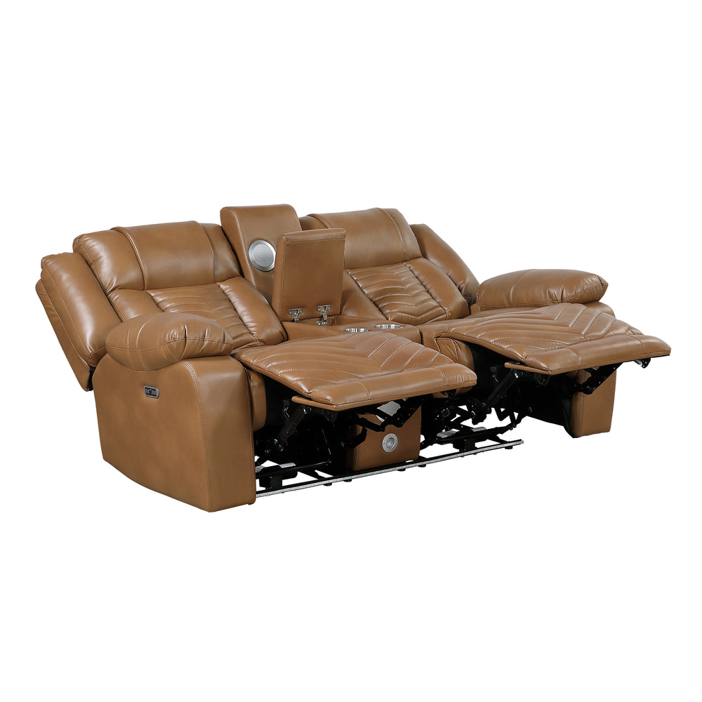 Harbor Brown Power Double Reclining Loveseat
