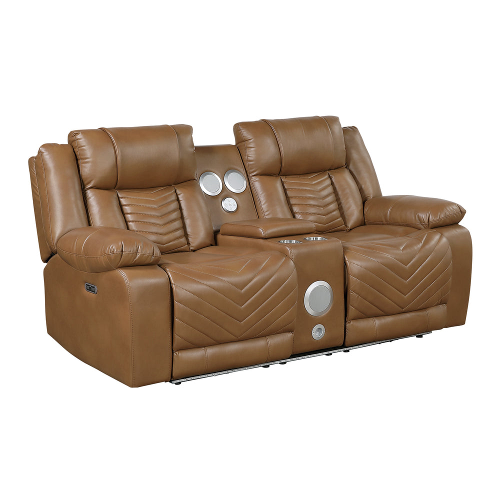 Harbor Brown Power Double Reclining Loveseat