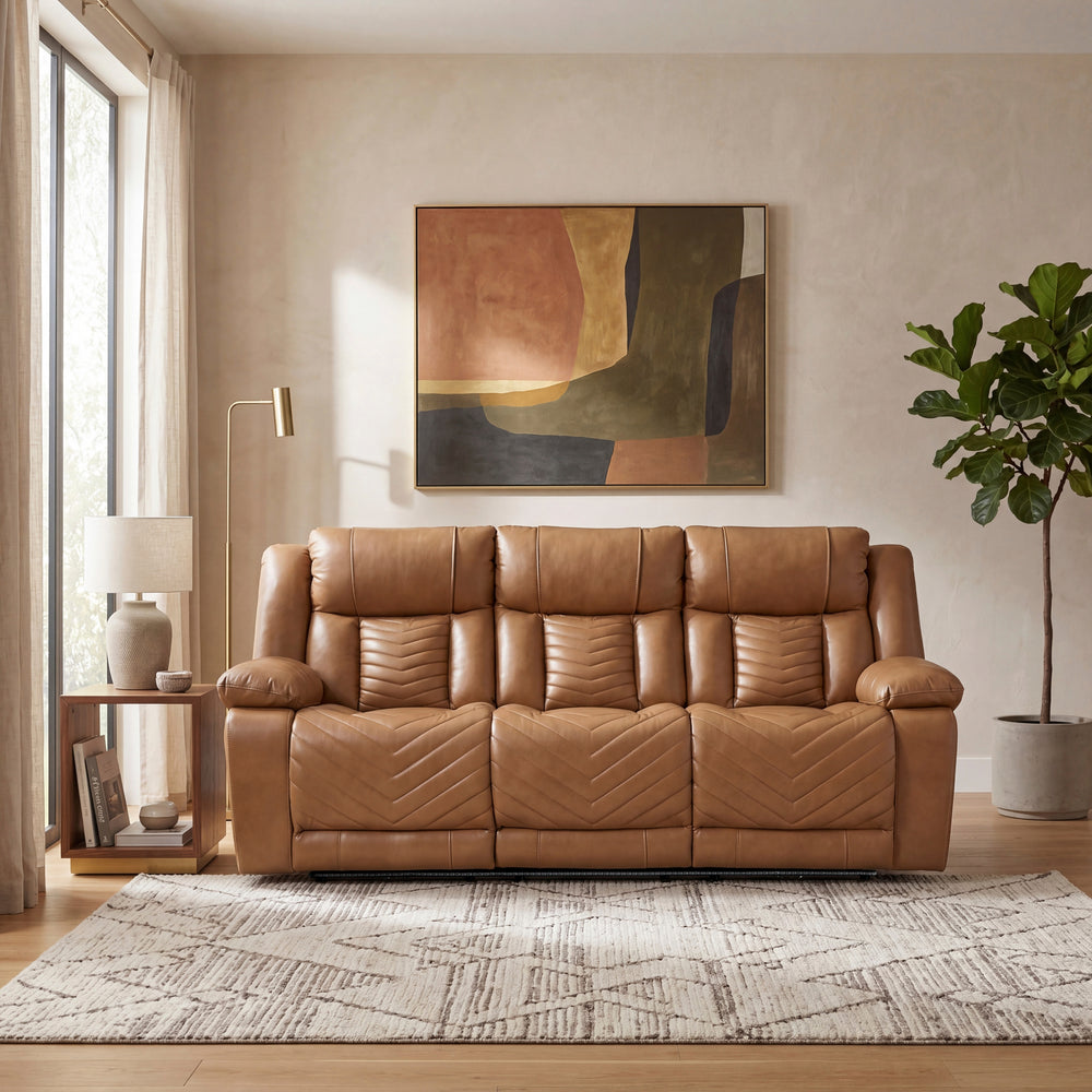 Harbor Brown Power Double Reclining Sofa