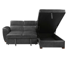 Barre (2)2-Piece Sectional with Pull-out Bed and Right Chaise with Hidden Storage, Adjustable Headrests - view 6