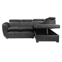 Barre (2)2-Piece Sectional with Pull-out Bed and Right Chaise with Hidden Storage, Adjustable Headrests - view 4