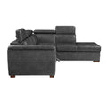 Barre 2-Piece Sectional with Pull-out Bed and Right Chaise with Hidden Storage, Adjustable Headrests