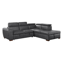 Barre (2)2-Piece Sectional with Pull-out Bed and Right Chaise with Hidden Storage, Adjustable Headrests